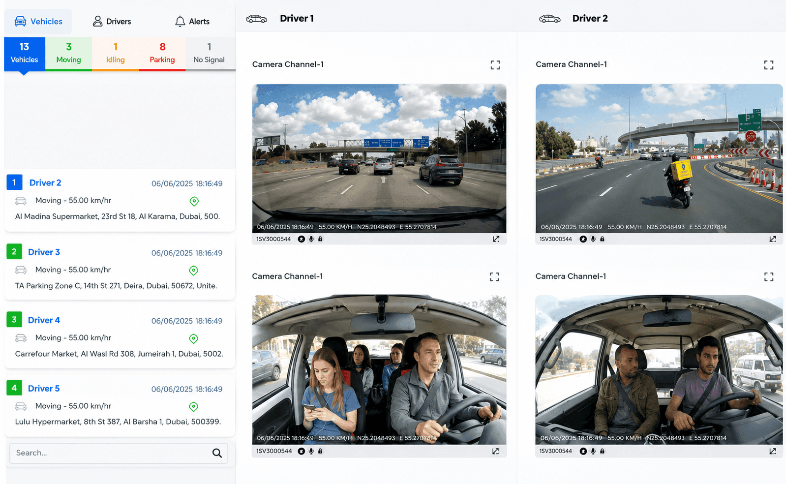 Video telematics dashboard