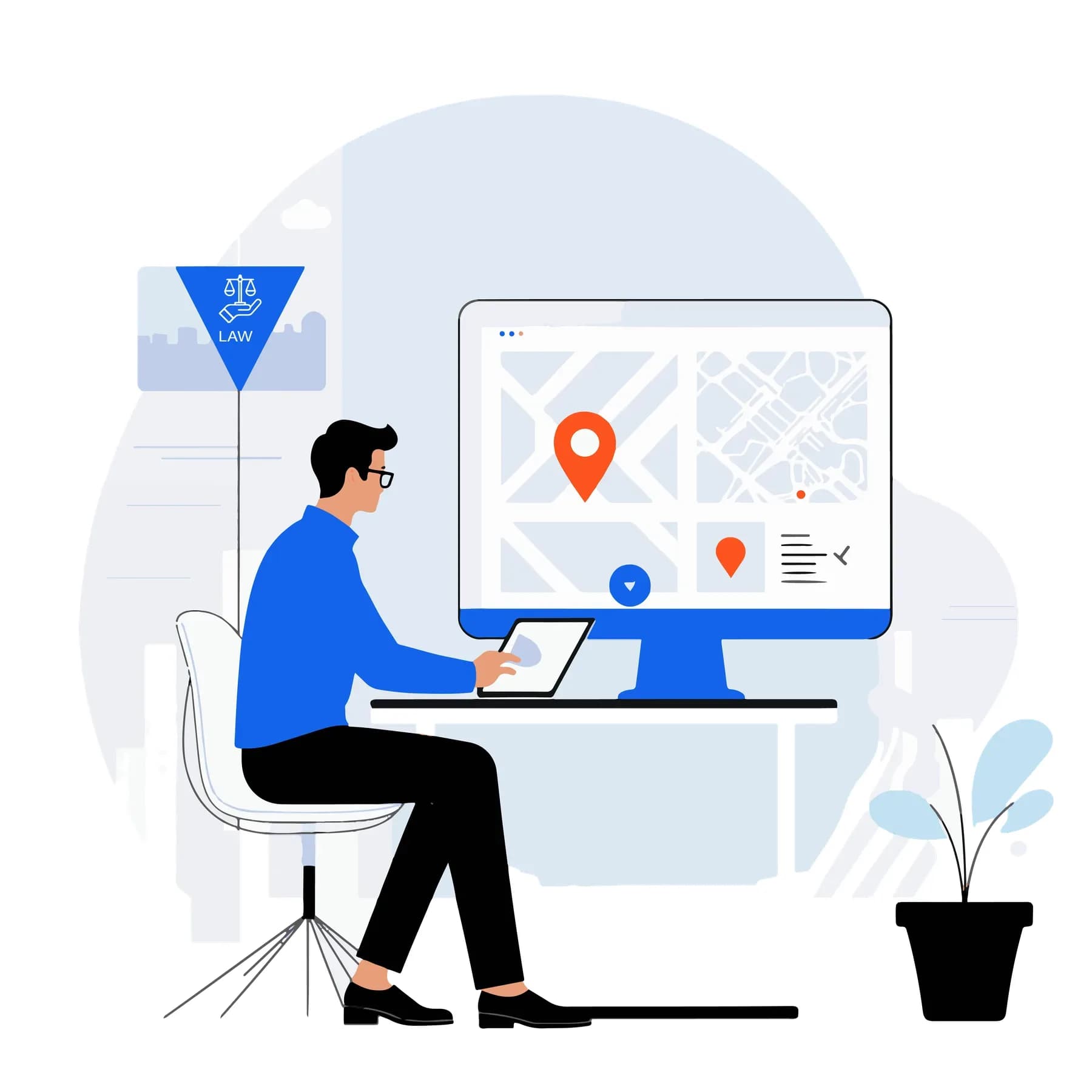 Fleet manager checking vehicle locations on a car tracking dashboard in the UAE