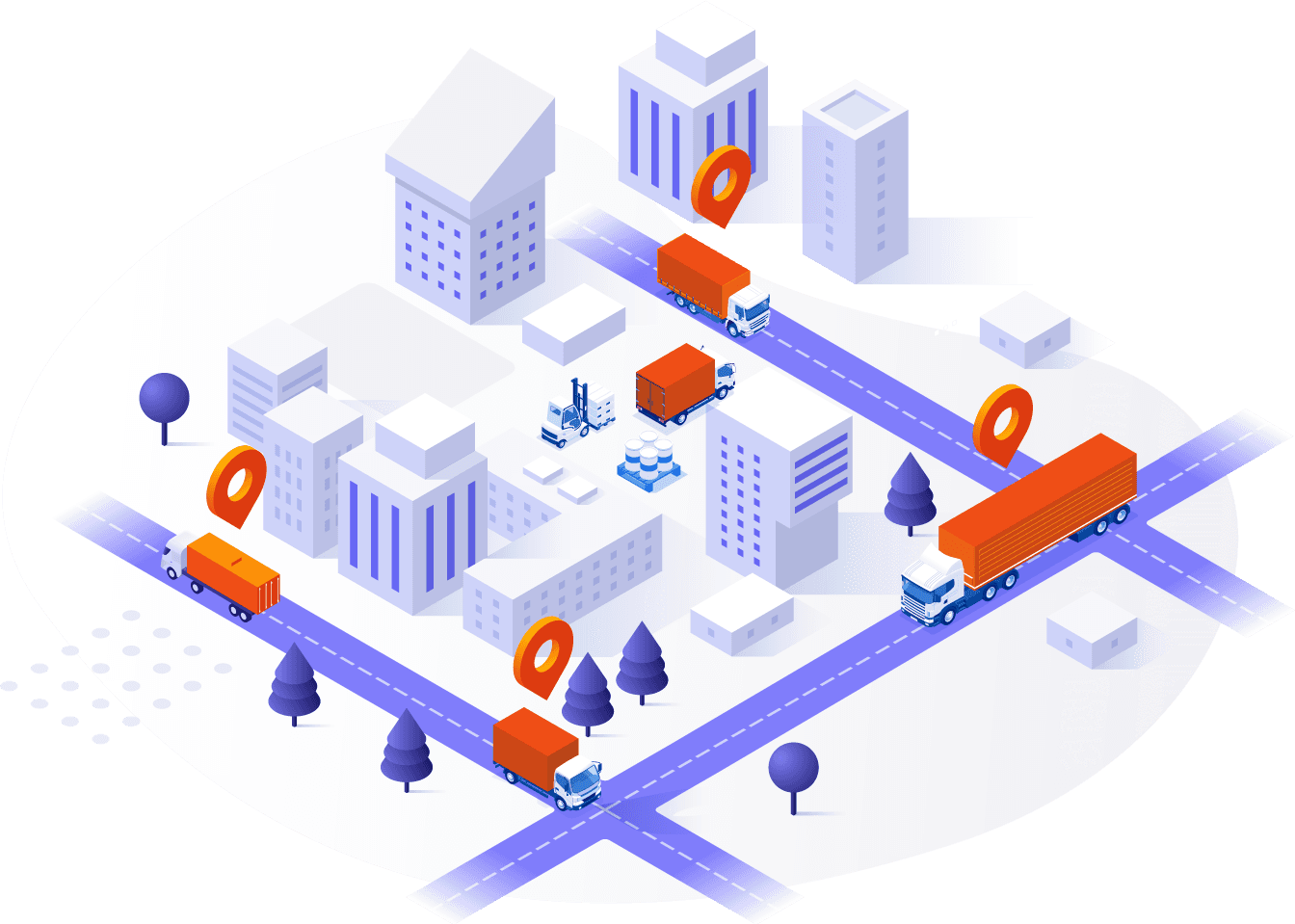 SecurePath Premium GPS tracking — commercial fleet illustration