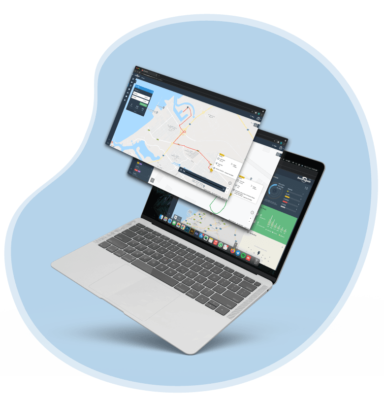 SecurePath laptop dashboard illustration