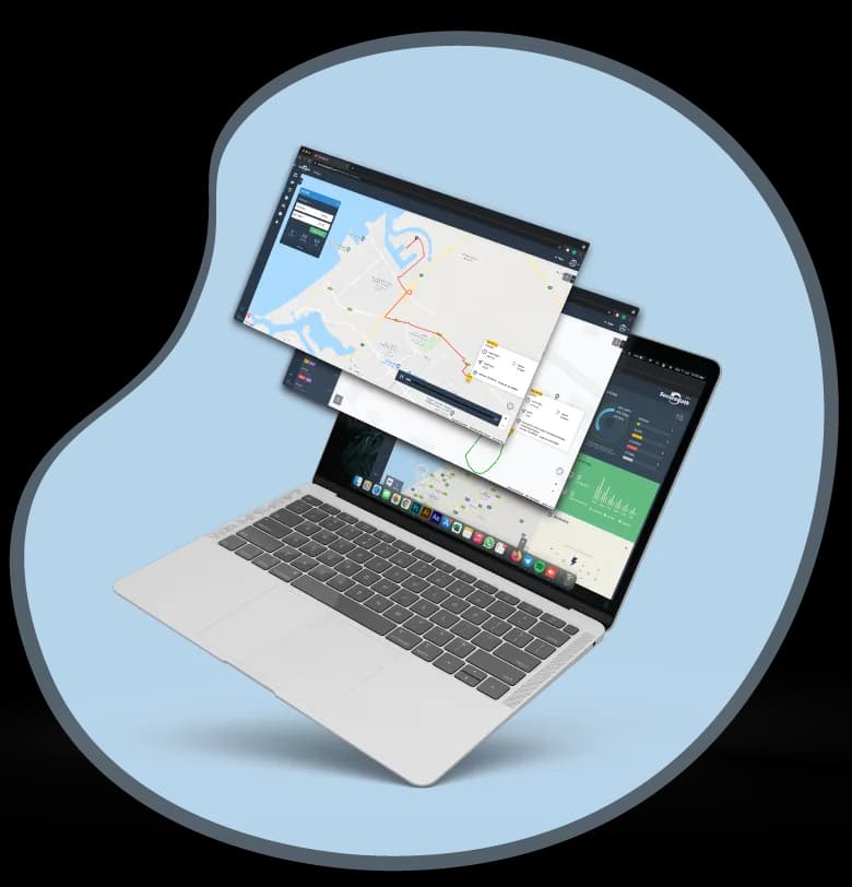 SecurePath laptop dashboard illustration