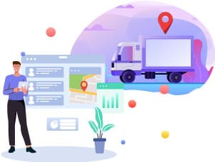 Delivery truck monitored through the LOCATOR fleet dashboard