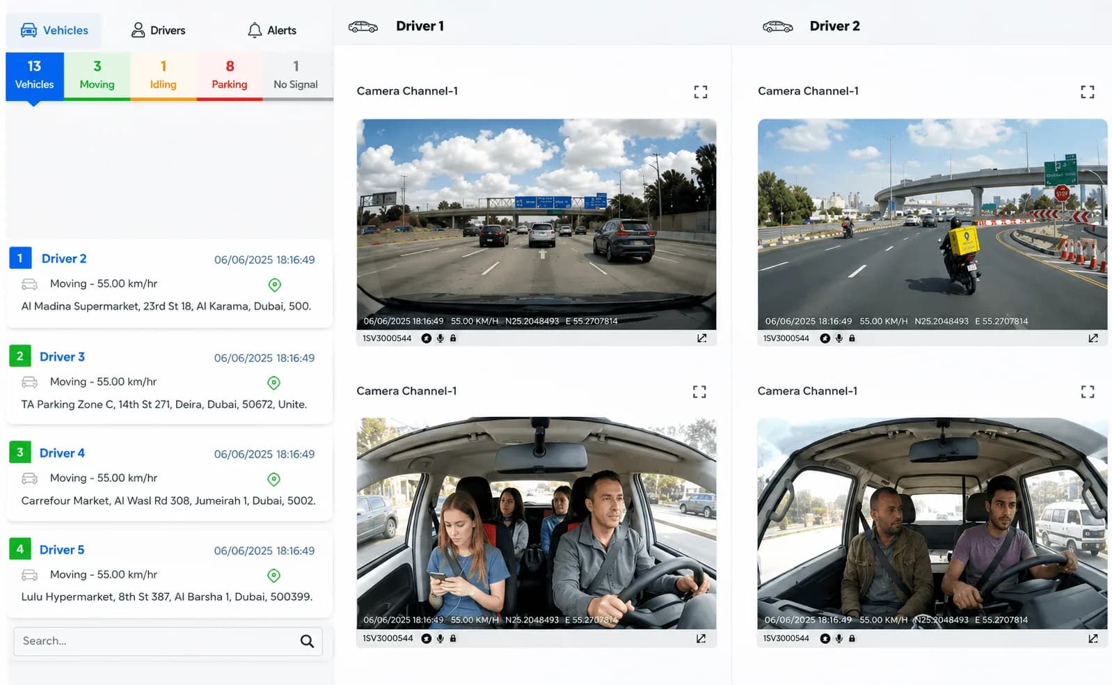 Video telematics dashboard