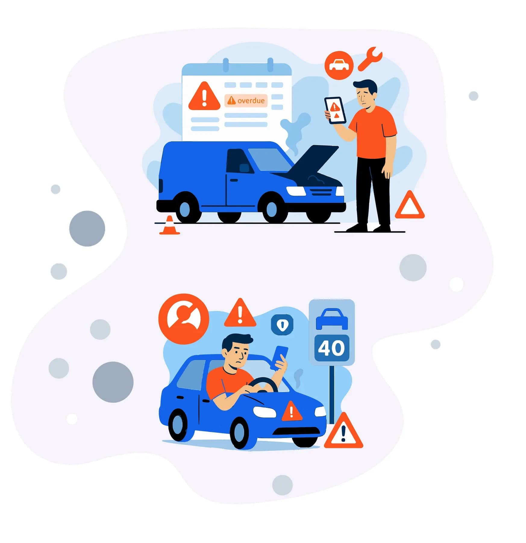 Unscheduled breakdowns and unsafe driving — the events fleet tracking is there to prevent