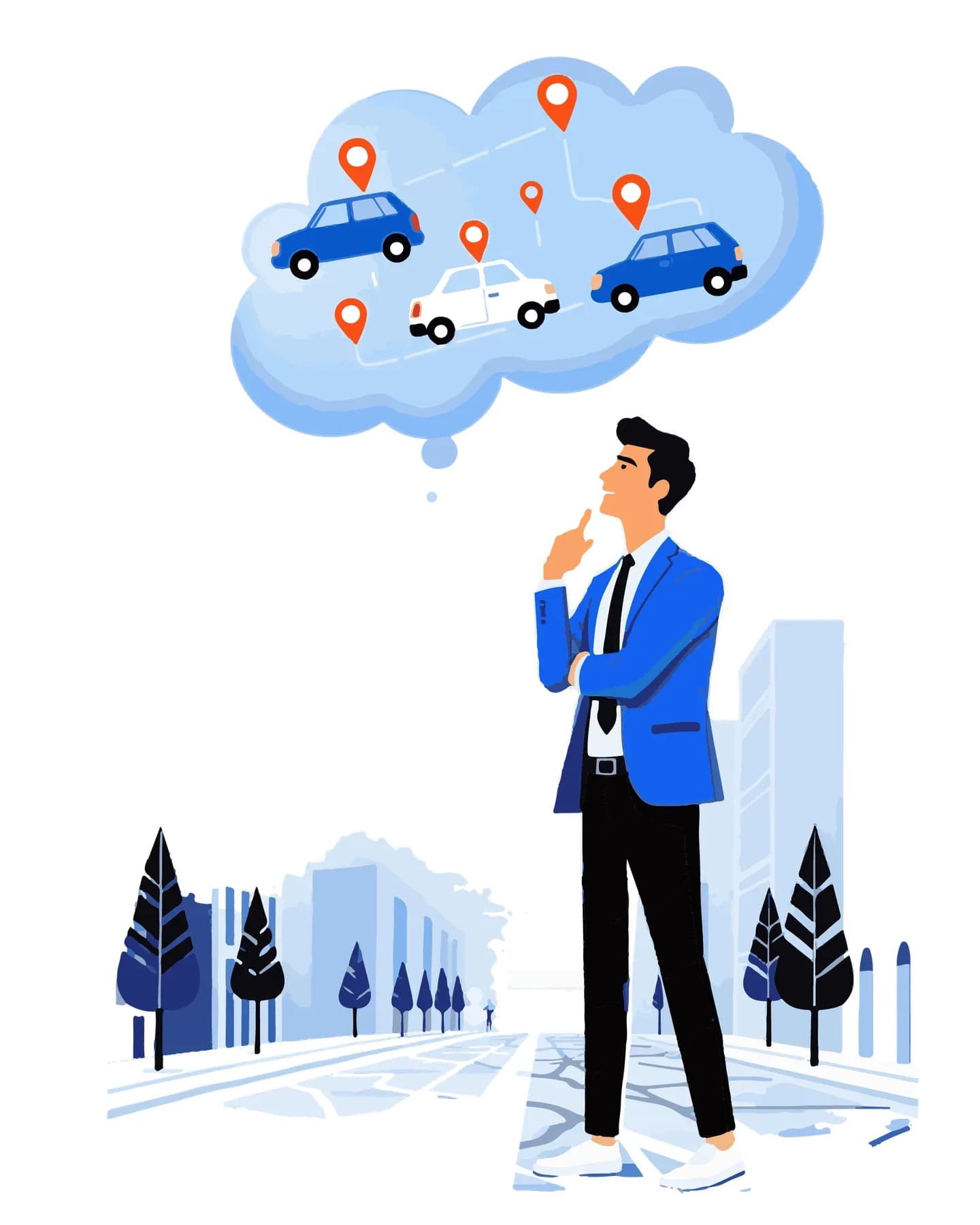 Fleet manager considering the vehicles connected to a cloud GPS tracking platform